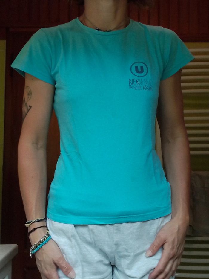 T-shirt femme bleu ciel Super U - photo numéro 3