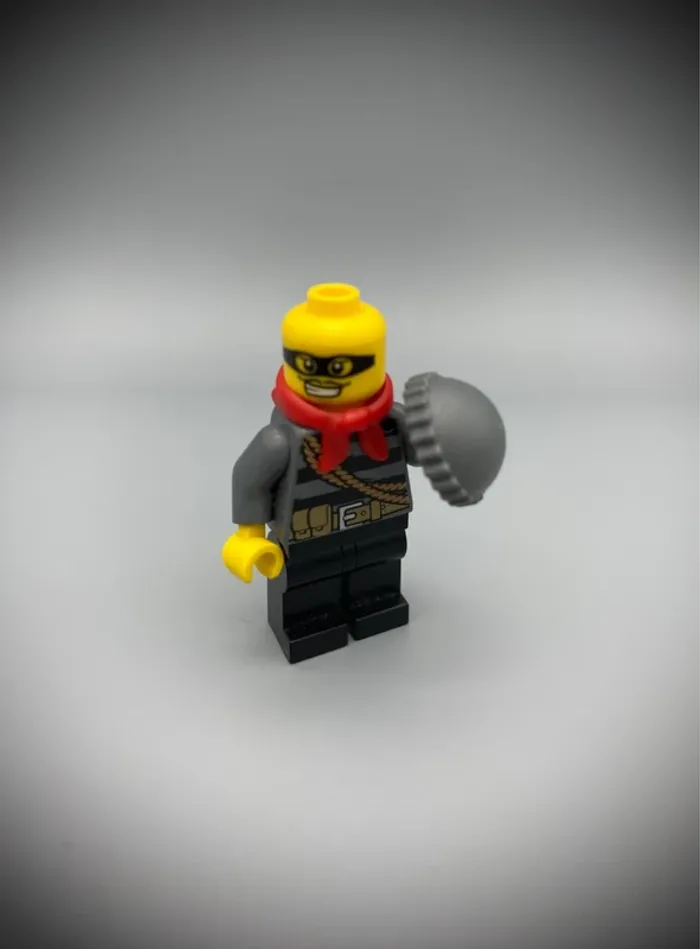 Minifigurine LEGO City cty0433 - Voleur en Bonnet Gris - Très bon état - photo numéro 4
