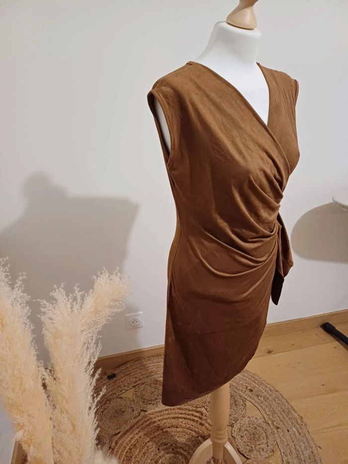 Robe marron chic en suédine New Feeling taille S/M 36/38