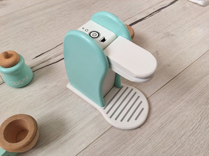 Jeu jouet enfant bois machine à café expresso 2 tasses et sucrier - photo numéro 2