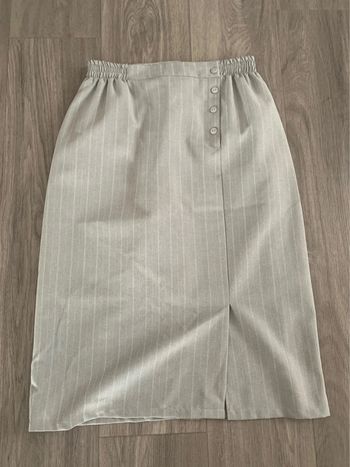 Jupe à rayures grise et blanche Vintage T44