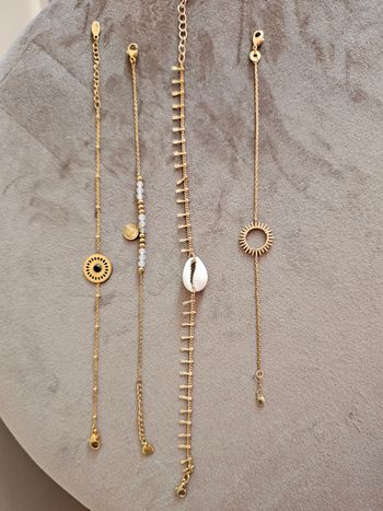 Lot de 4 bracelets acier inoxydable