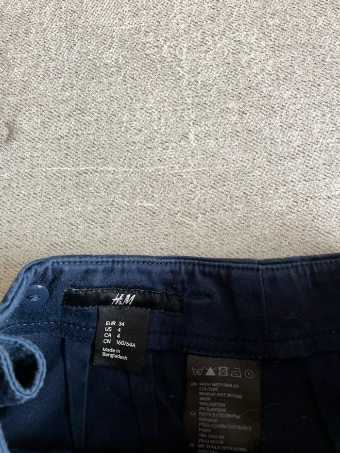 Jupe droite bleu marine avec poches – H&M – Taille XS - photo numéro 4