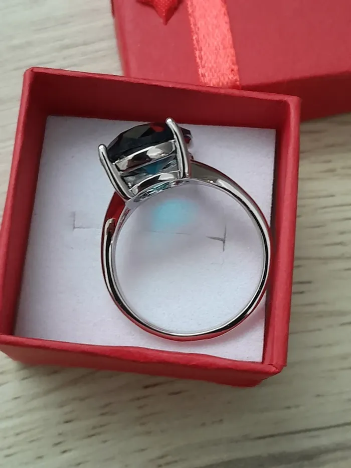 Bague avec grande pierre bleue, style Bohème, taille 60 - photo numéro 4