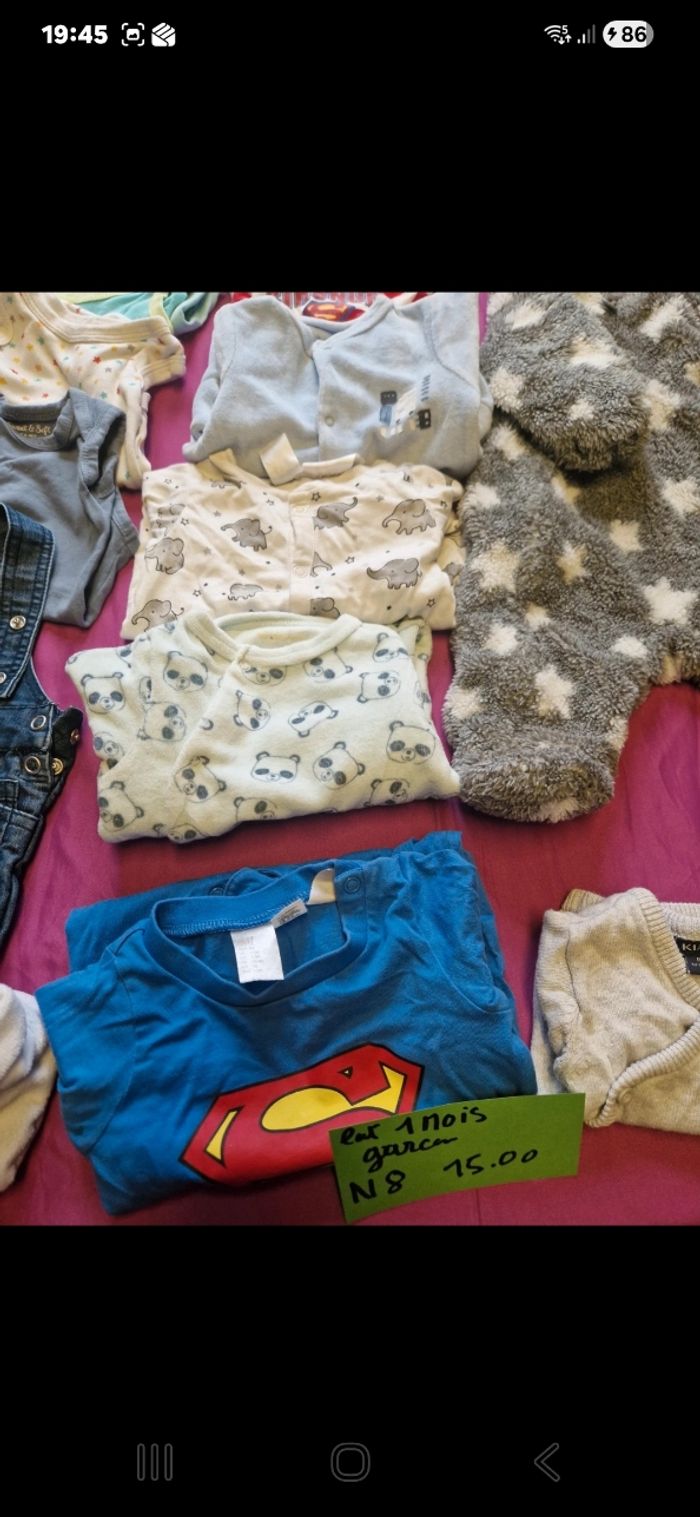 Lot vêtements 1mois garçon N8 - photo numéro 3