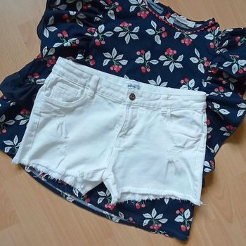 Magnifique short effet used blanc 12 ans 🌹 Gémo 🌹 excellent état