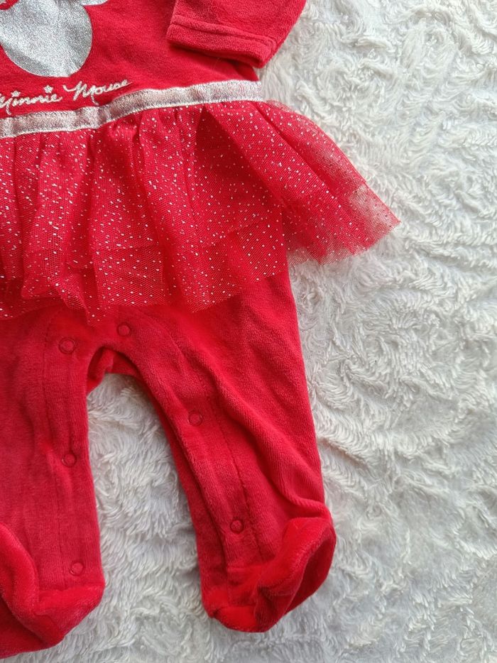 Ensemble Noël (pyjama+bonnet) Minnie mère père Noël Fille 3 mois paillettes tulle Disney Baby - photo numéro 6