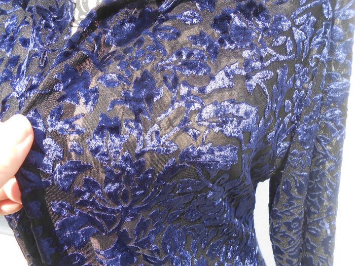 Chemise vintage transparente imprimé de fleurs en velours - photo numéro 6