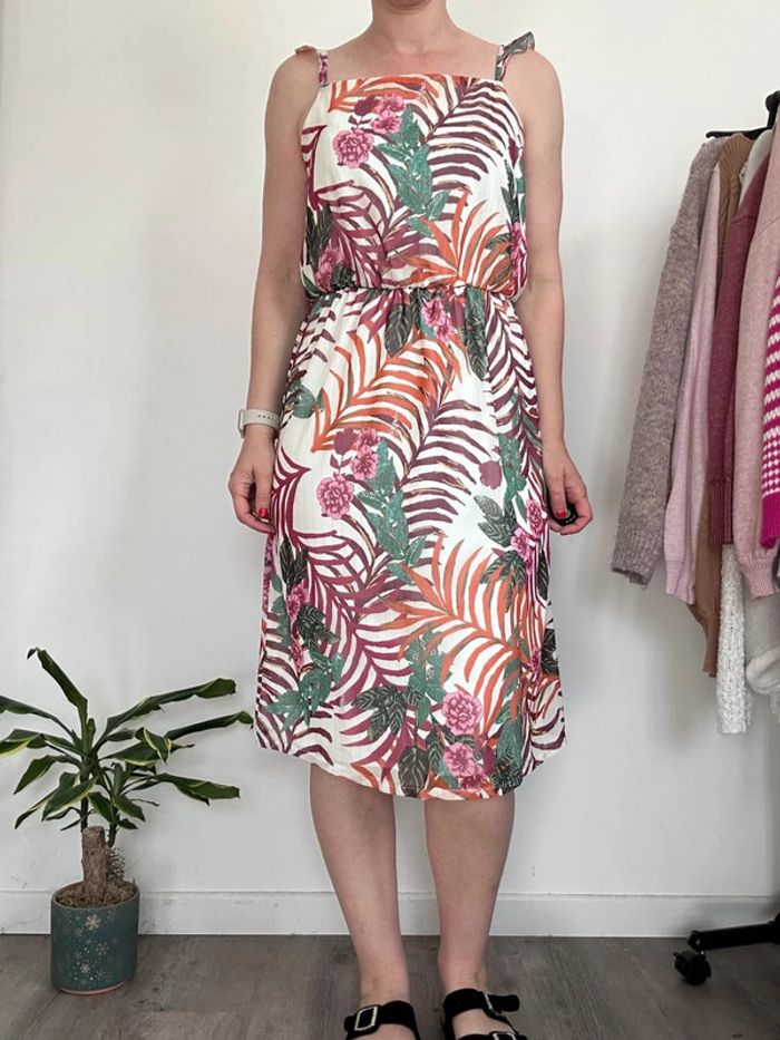 Gémo Robe été tropical rose, vert et blanc – Taille 38 – Très bon état - photo numéro 4
