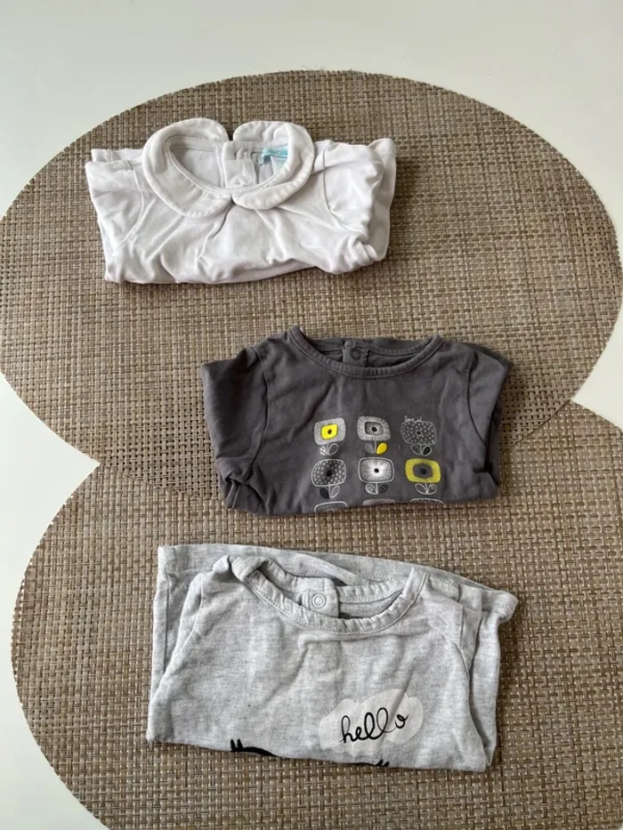 3 tee shirt manches longues 3 mois