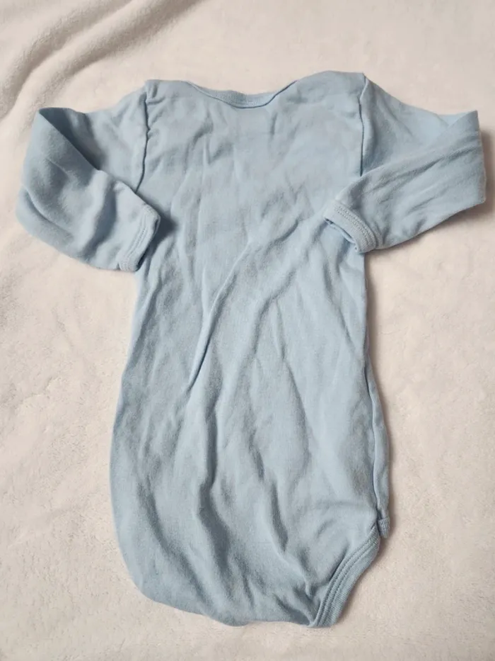 Joli body bébé 9 mois Petit Bateau manches longues automne hiver bleu - photo numéro 5