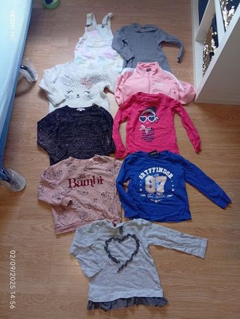 Lot 9 pulls fille 4-5A