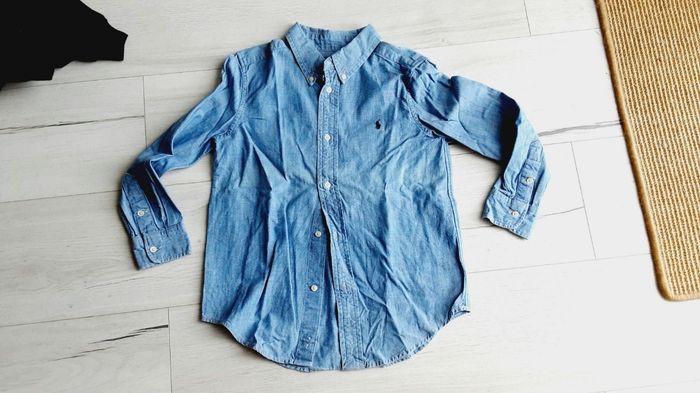 Vêtement garçon chemise manches longues bleu Ralph Lauren 6 ans