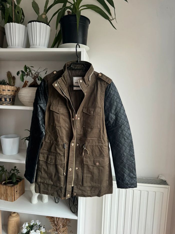 Parka pimkie manches simili cuir