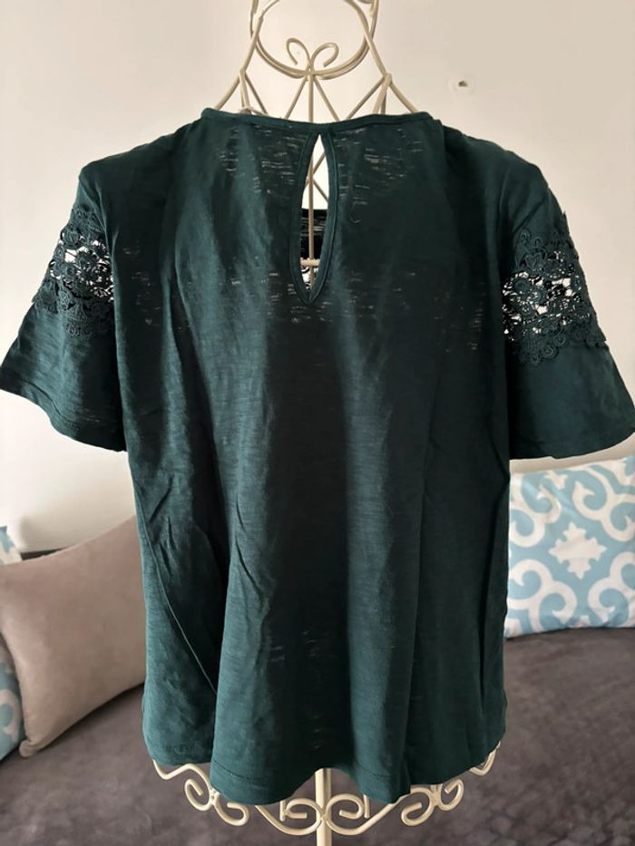 Haut femme taille S Vert transparence broderies H&M - photo numéro 5
