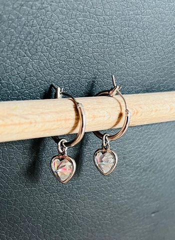 💍 petites créoles pendant cœur