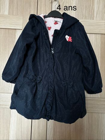 Manteau à capuche bleu Lulu Castagnette t.4ans