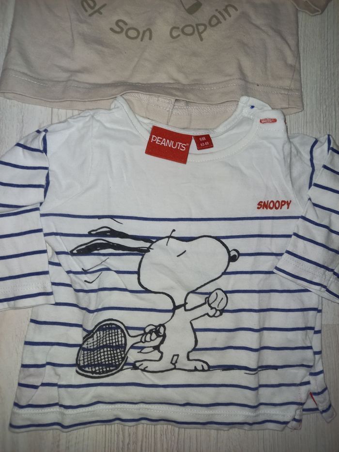 Lot de 2 t-shirts ML garçon 6 mois - photo numéro 2