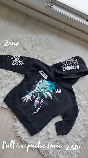 Pull à capuche sonic 2 ans