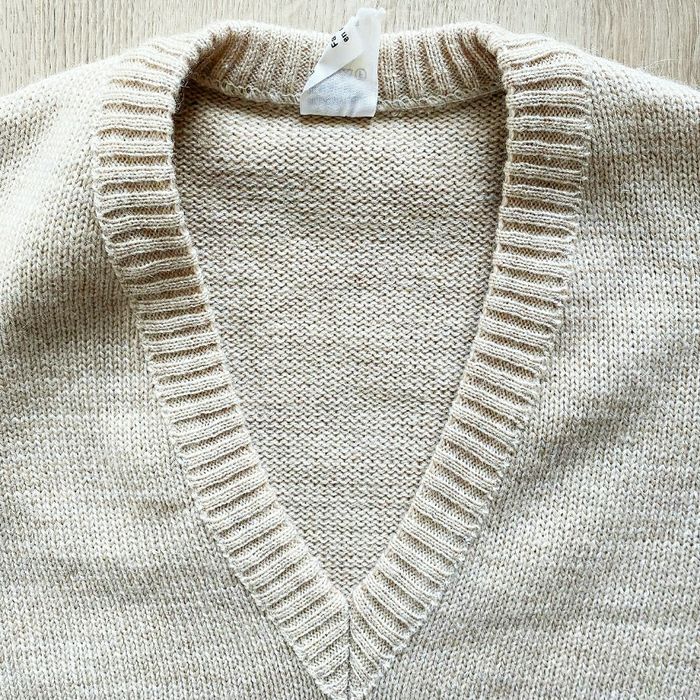 Vintage Classic Pull Beige Laine Femme Exclusive Warmwear Winter Collection Y2K (Taille M) - photo numéro 5