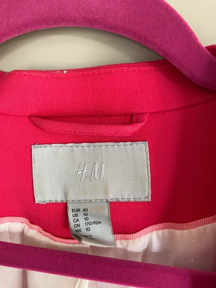 Veste blazer court H&M rose fuschia : 12 € - photo numéro 4