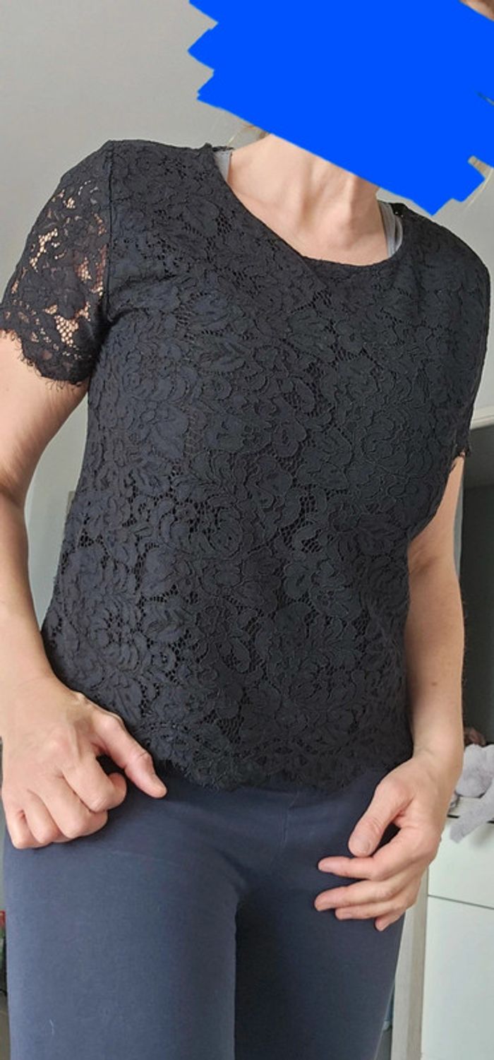 Chemisier dentelle noir Pimkie taille 38