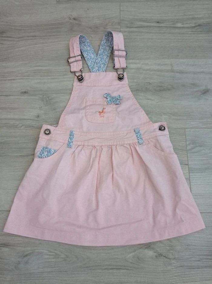 Robe à bretelles rose poudré licorne sergent major 4 ans