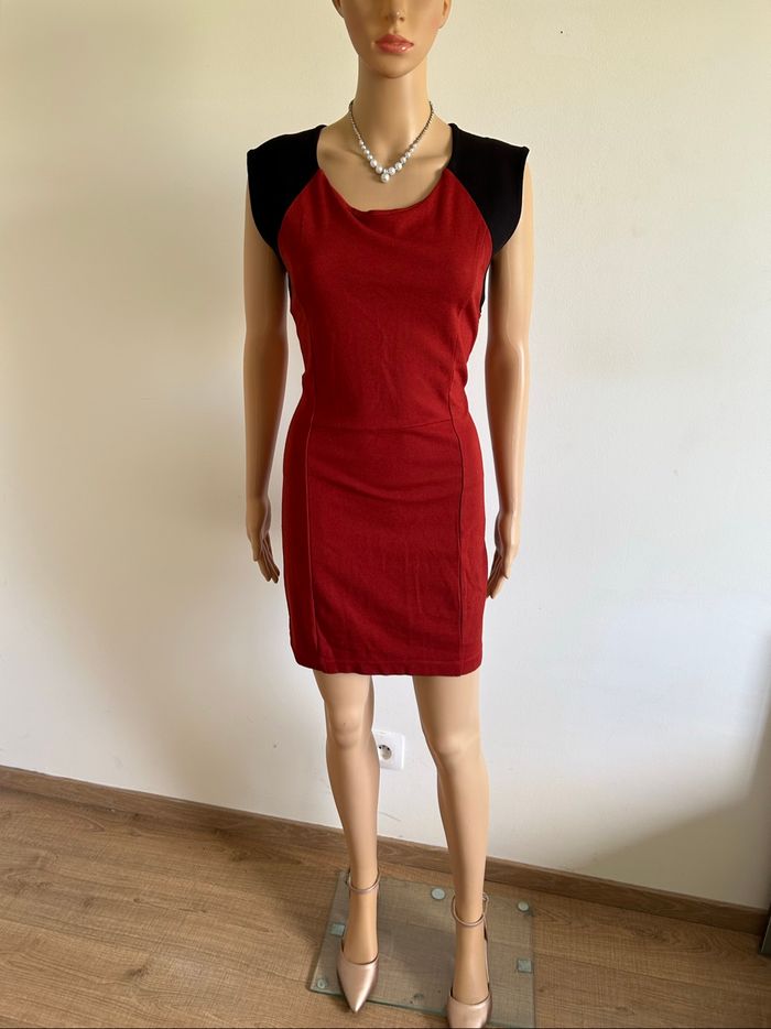 Robe orange et noire sans manches Esprit taille française M TBE - photo numéro 3