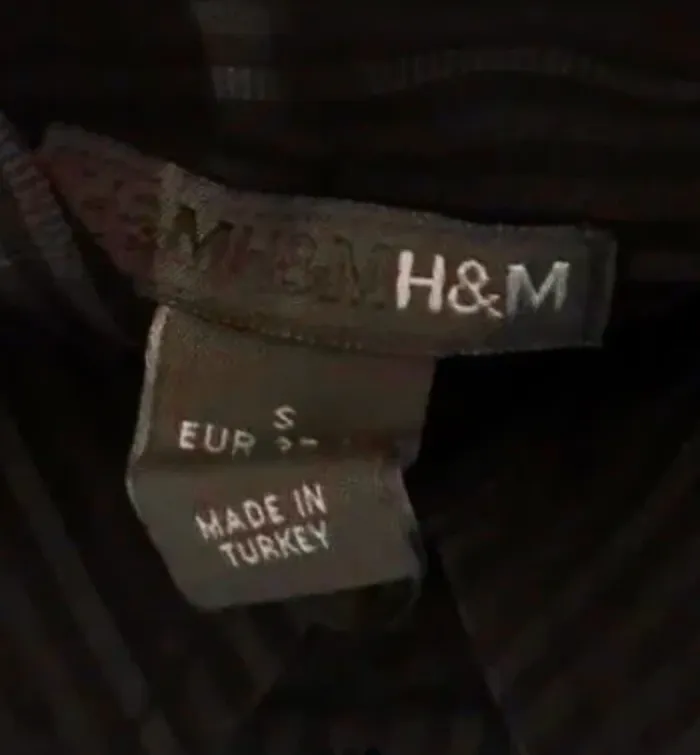 Chemise homme h&m à rayure manches longues noir et gris taille S - photo numéro 3