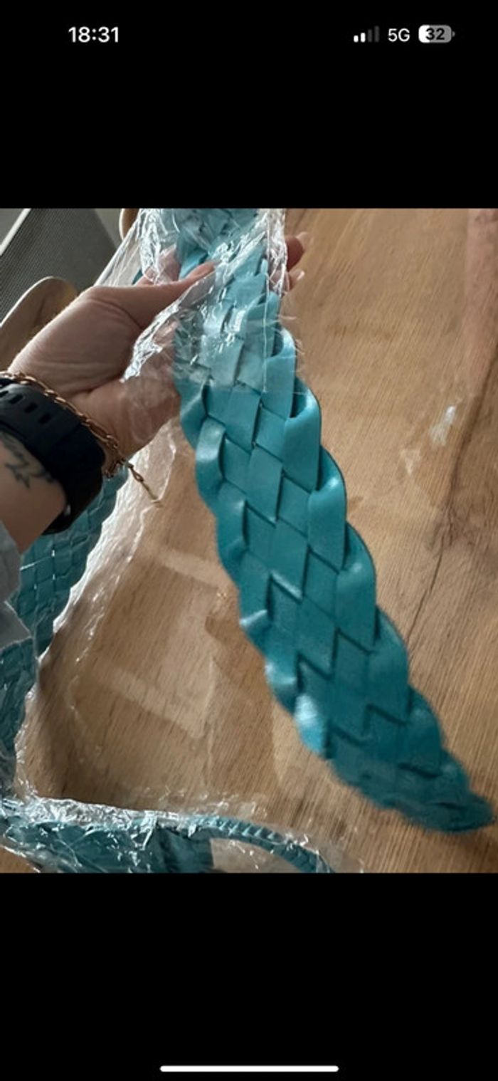 Ceinture bleu bouclé femme - photo numéro 4