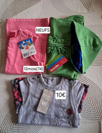 Lot vêtements NEUFS pour fille 12 mois (74)