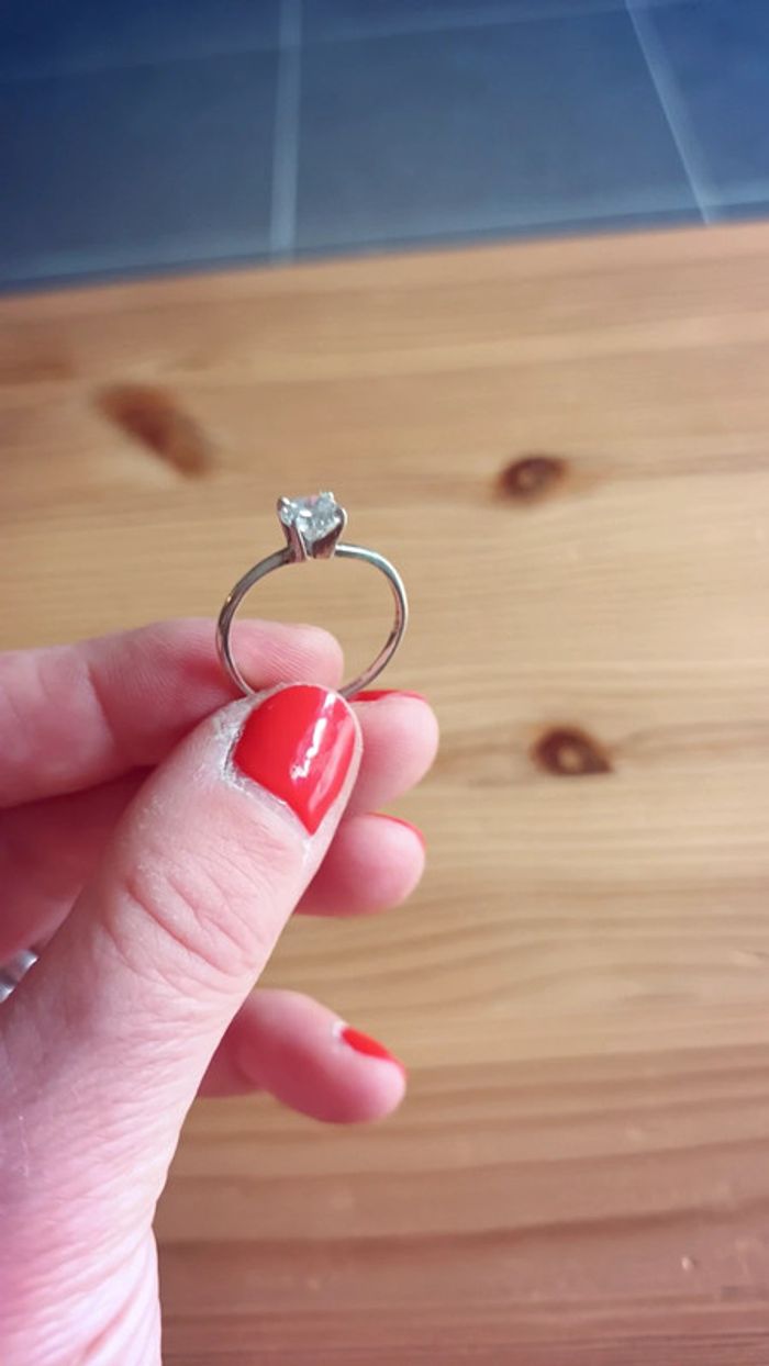 Solitaire en argent 925 et gros zirconium - photo numéro 7