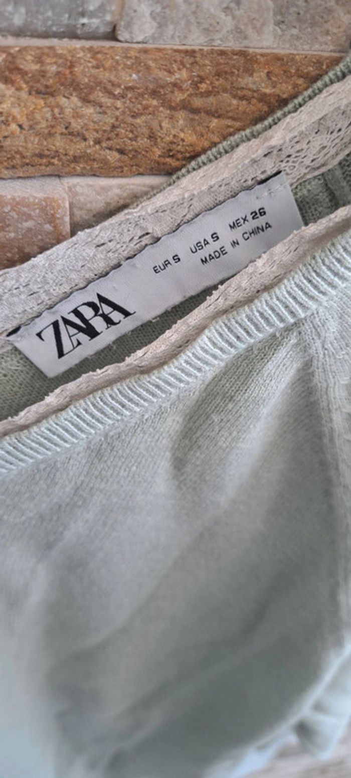 Pull vert d'eau Zara taille 36 - photo numéro 3