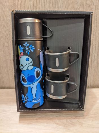 Coffret thermos stitch+ 3 tasses 🖤☕️ (idée cadeau)