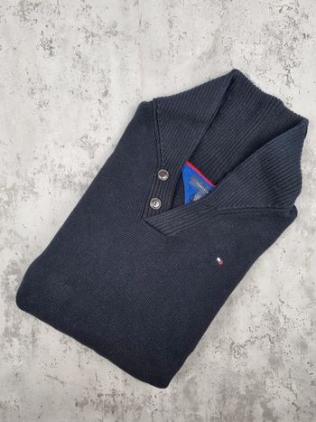 Pull col châle Tommy Hilfiger – Noir – Taille L Hommes (mesures en photos)
