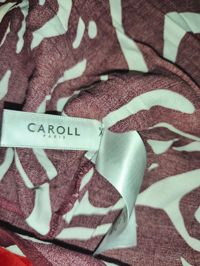 Chemise femme Caroll imprimé bordeaux xs 34 - photo numéro 4