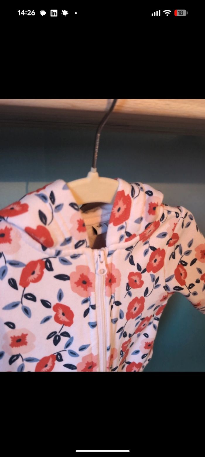 Sweat à capuche fleurs - photo numéro 2