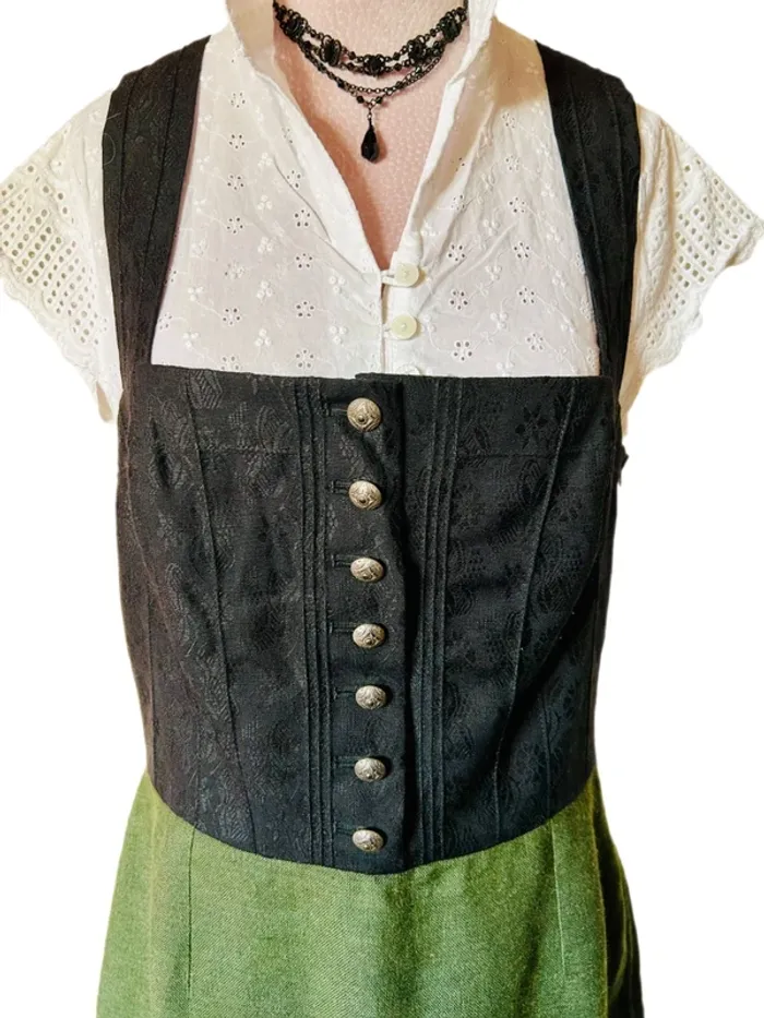 🌿Robe vintage en lin et laine autrichienne T.40 Tramontana Oktoberfest cottagecore linen wool dress🌿 - photo numéro 4