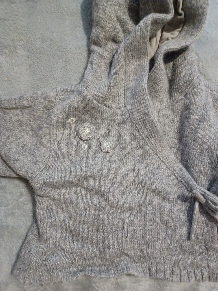 Gilet cache coeur capuche 1 mois - photo numéro 2