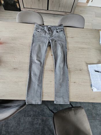 Jean s femme gris moyen, slim/skinn, super stretch, Gémo, 42 peu mis