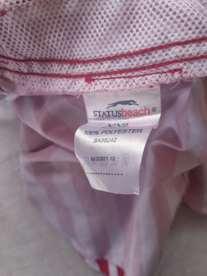 Short de bain rayé rouge status beach - photo numéro 11