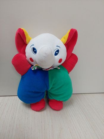 Vintage - peluche doudou éléphant clown