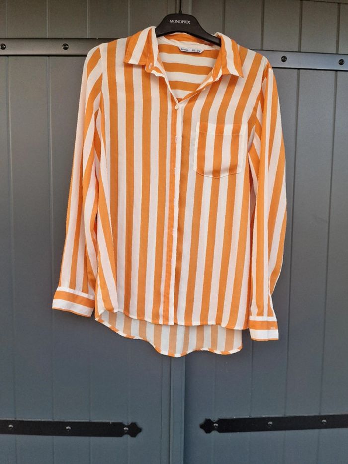 Chemise blanche a rayures oranges lefties - photo numéro 3