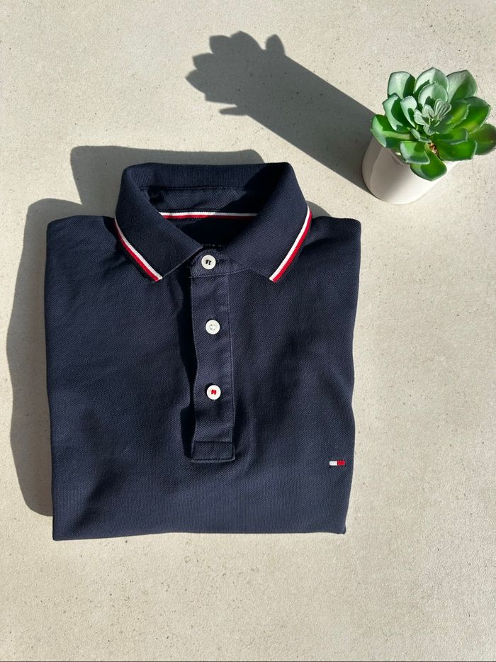Polo Tommy Hilfiger Slim Fit bleu marine 👕 - photo numéro 2