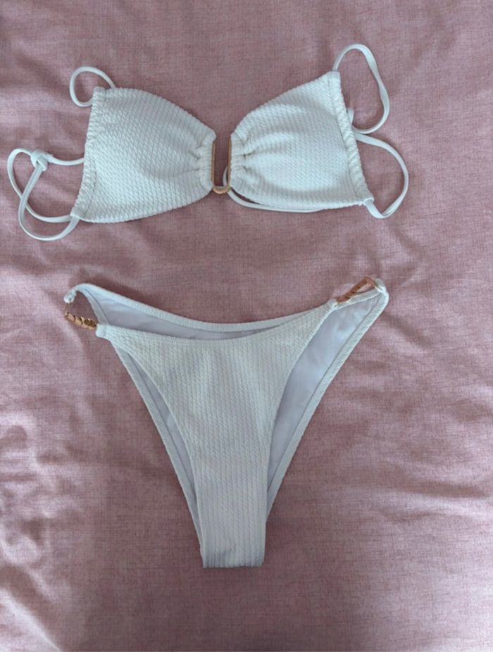 Ensemble maillot de bain 2 pièces blanc S neuf