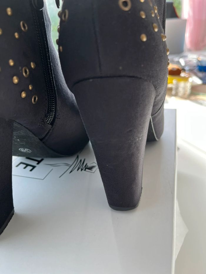Bottines/chaussures femme taille 39 bleues marine - photo numéro 5