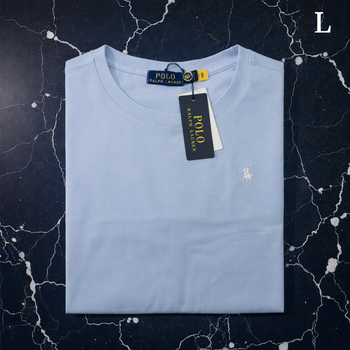 Tee Shirt Ralph Lauren pour Homme - Taille L - Bleu ciel logo brodé blanc - NEUF