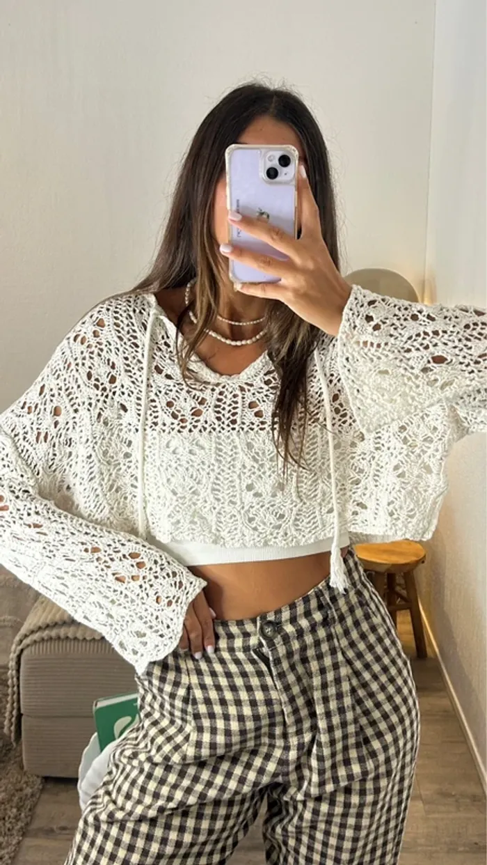 Top en mailles larges