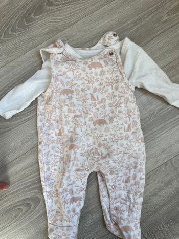 Ensemble body+salopette 3 mois bébé mixte