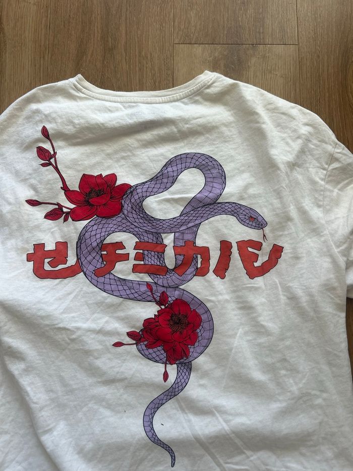 T-shirt Jack and Jones avec motif serpent et écriture japonaise - photo numéro 3